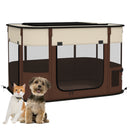 PawHut Portable Dog Pen For Puppies, Rabbits, Kittens, Guinea Pigs - Brown