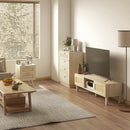 HOMCOM 4 Drawer Dresser, Boho Chest of Drawers Storage Cabinet, Natural