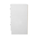 Yarmouth 3 Drawer Bedside Cabinet in White & White Matt - Ready Assembled
