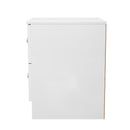 Yarmouth 2 Drawer Bedside Cabinet in White & White Matt - Ready Assembled
