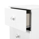 Yarmouth 2 Drawer Bedside Cabinet in White & White Matt - Ready Assembled