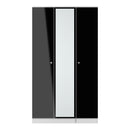 Yarmouth Tall Triple Mirrored Wardrobe in Black & White Matt - Ready Assembled