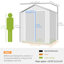 Outsunny Garden Shed 6'x4.5'  Tool Storage House w/ Lockable Double Doors