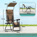 Outsunny 2 Pcs Zero Gravity Lounger Chair, Folding Reclining Chair