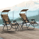 Outsunny 2 Pcs Zero Gravity Lounger Chair, Folding Reclining Chair