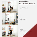 SPORTNOW Pull Up Station Power Cage with Adjustable Seat, Home Gym - Red
