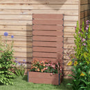 Outsunny Raised Garden Bed With Trellis And Drainage Hole, Planter Box - Brown/Grey