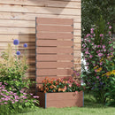 Outsunny Raised Garden Bed With Trellis And Drainage Hole, Planter Box - Brown/Grey