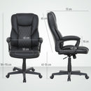 HOMCOM High Back Executive Office Chair with Adjustable Height Arms Black