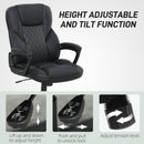 HOMCOM High Back Executive Office Chair with Adjustable Height Arms Black