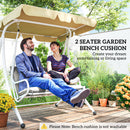 Outsunny 2 Seater Garden Bench Cushion Outdoor Seat Pad with Ties