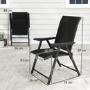 Outsunny 2PCS Folding Chair w/ Breathable Mesh Fabric Seat, Black and Grey