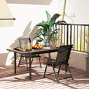 Outsunny 2PCS Folding Chair w/ Breathable Mesh Fabric Seat, Black and Grey