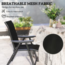 Outsunny 2PCS Folding Chair w/ Breathable Mesh Fabric Seat, Black and Grey