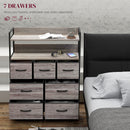 HOMCOM Bedroom Chest of Drawers 7 Drawer Dresser w/ Shelves