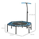 SPORTNOW 45" Fitness Trampoline with Adjustable Handle LED Lights