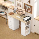 HOMCOM 120cm Computer Desk, Study Table with 3 Shelf & Drawers
