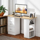 HOMCOM 120cm Computer Desk, Study Table with 3 Shelf & Drawers