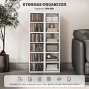 HOMCOM Set Of 2 CD Storage Units With Adjustable Shelves, High Gloss White, Grey And Black