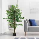 HOMCOM 150cm Artificial Tree Ficus for Indoor Outdoor Home Decor, Fake Tree
