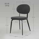 HOMCOM Set of 4 Sherpa Dining Chairs Boucle Kitchen Chairs