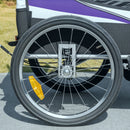 HOMCOM 2 Seat Child Bike Trailer, Baby Bicycle Trailer for 2 Kids, Purple