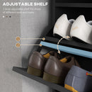 HOMCOM Shoe Storage Cupboard With 2 Flip Doors And Sliding Out Drawer, Black