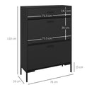 HOMCOM Shoe Storage Cupboard With 2 Flip Doors And Sliding Out Drawer, Black