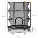 HOMCOM 4.6FT/75 Inch Kids Trampoline With Safety Enclosure, Indoor Outdoor