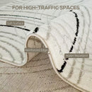 HOMCOM Swirl Pattern Washable Rug, Allergy-Friendly Floor Carpet, Cream