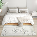 HOMCOM Swirl Pattern Washable Rug, Allergy-Friendly Floor Carpet, Cream