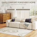 HOMCOM Swirl Pattern Washable Rug, Allergy-Friendly Floor Carpet, Cream