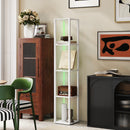 HOMCOM RGB LED Floor Lamp with Shelves and Remote Control for Bedroom