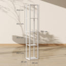 HOMCOM RGB LED Floor Lamp with Shelves and Remote Control for Bedroom