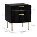 HOMCOM Bedside Table Bedside Cabinet with 2 Drawers for Bedroom