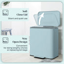 HOMCOM 2 x 20L Double Rubbish Bin, Pedal Bin with Soft-Close Lid, Light Green