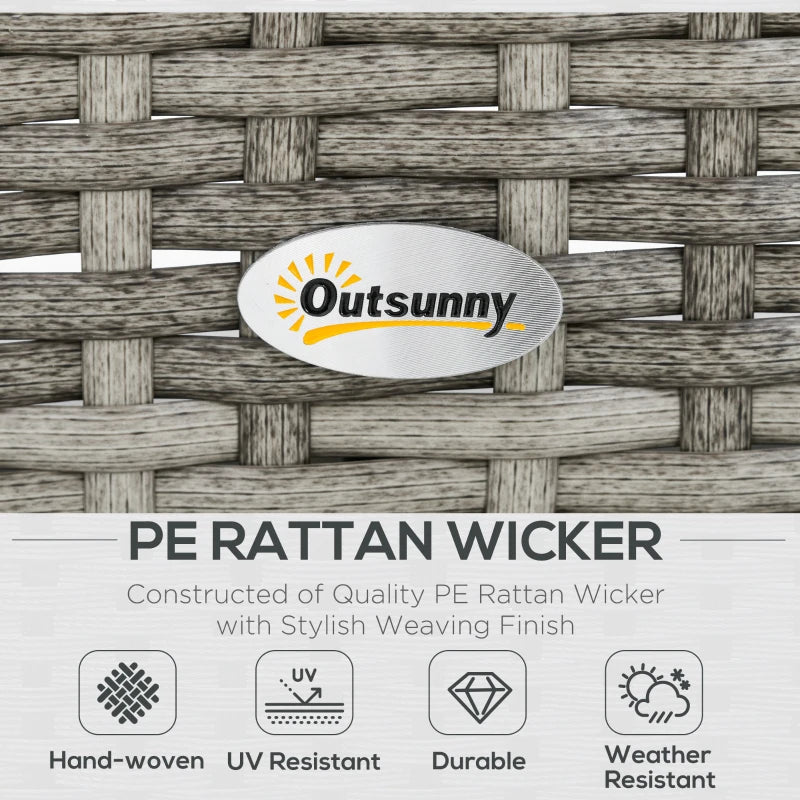 Outsunny Outdoor Rattan Sofa Dining Set 6 Piece - Light Grey