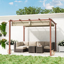 Outsunny 3 X 3(m) Aluminium Garden Pergola With Retractable Roof, Natural