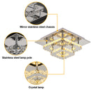 Livingandhome Modern Double-tiers Median-size Crystal LED Ceiling Light