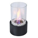 Round Freestanding Tabletop Ventless Ethanol Fireplace with Glass Screen