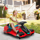 HOMCOM 12V Electric Go Kart for Kids with Music, LED Lights