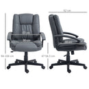 HOMCOM Faux Leather Home Office Chair Mid Back Desk Chair With Arms - Dark Grey/Light Grey