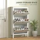HOMCOM 3 Drawer Shoe Cabinet with Flip Doors for Hallway, Entryway, White