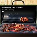 Outsunny Barrel Charcoal Barbecue BBQ Grill Trolley W/ Ash Catcher Thermometer