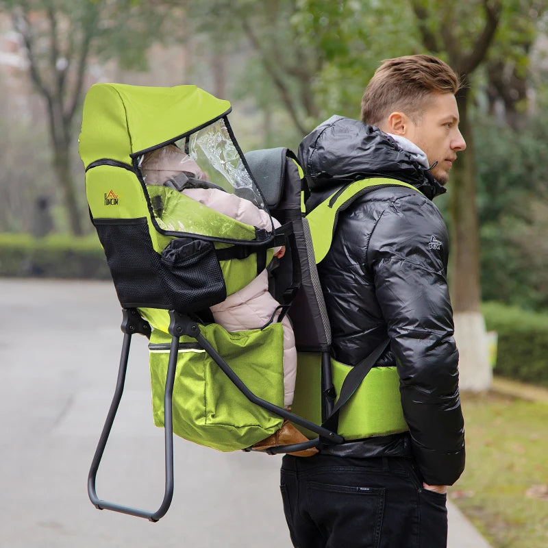 HOMCOM Baby Carrier Backpack - Light Green