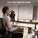 HOMCOM L Shaped Desk, Computer Table With Liftable Desktop