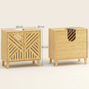 HOMCOM Bamboo Bathroom Under Sink Cabinet With Adjustable Shelf, Natural