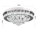 Livingandhome Round Crystal-droplets LED Semi Flush Ceiling Light