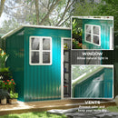 Outsunny 7 x 4ft Galvanised Steel Garden Shed with Foundation Kit