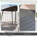 Outsunny Garden Table for 6 Person with Slat Top, Steel Frame